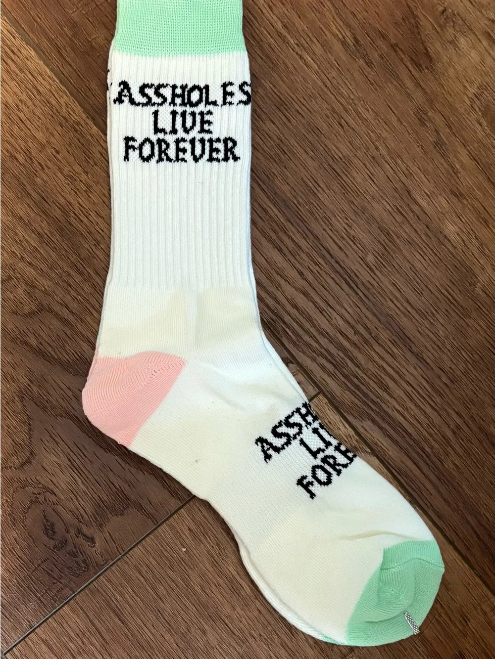 ALF Graphic Crew Socks with Mint & Pink Accents - NEW